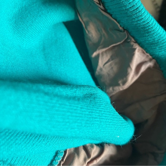 Vintage teal Blue midi knit pencil skirt body hugging Sz small - Picture 4 of 5